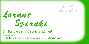 lorant sziraki business card